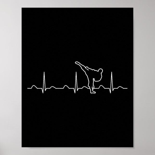 Poster Karate Hearbeat Camisa Engraçada Cute Karateka Mar (Frente)