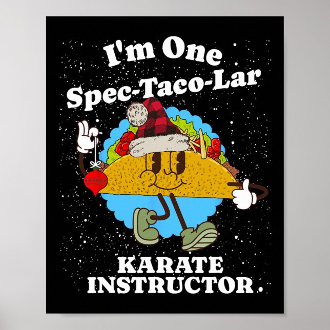 Poster Karate Instrutor Christmas Funny Taco Pun Cote (Frente)