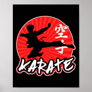 Poster Karate Jumping Side Kick Japonês