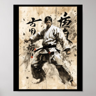 Poster Karate Kyokushin Caligrafia Japonesa Artes Marciai