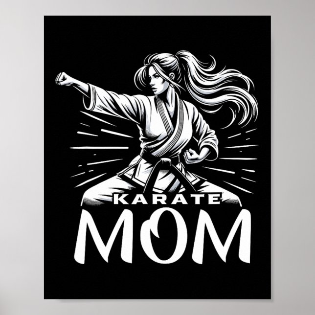 Poster Karate Mãe Artes Marciais Ligação Familiar Mãe (Frente)