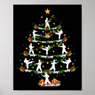 Poster Karate Martial Art Lover Xmas Lighting Karate Chri