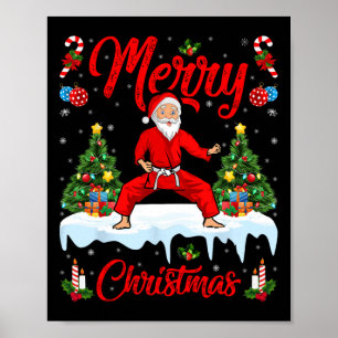 Poster Karate Martial Art Lover Xmas Papais noeis Jogando