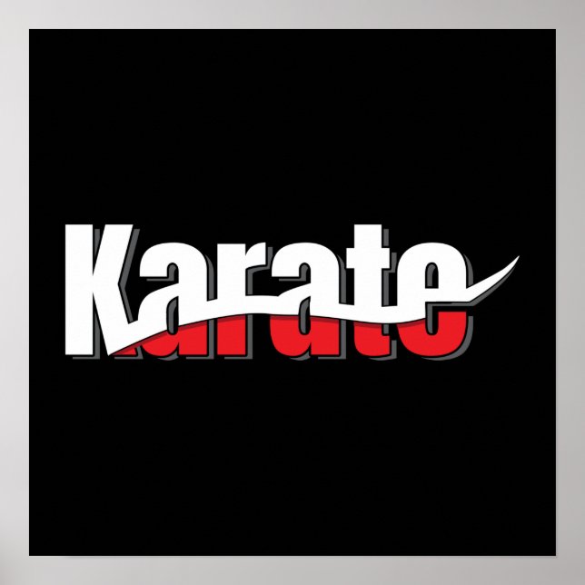 Poster Karate Martial Arts Abstrato Swish (Frente)