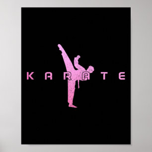 Poster Karate Martial Arts Combatendo Meninas Negras