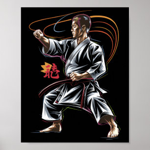Poster Karate Master Em Ação Para Ventiladores De Artes M