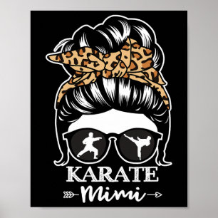 Poster Karate Mimi Messy Bun Hair Engraçado Karate Fighte