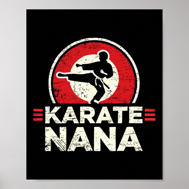 Poster Karate Nana Retro Kick Silhouette (Frente)