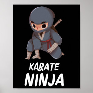 Poster Karate Ninja Boy Engraçado Artes Marciais Esportiv