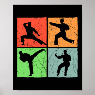 Poster Karate Retro Black Belt Japonês Artes Marciais Amo