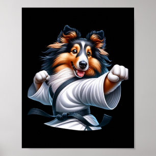Poster Karate Shetland Sheepdog Amantes de os animais de