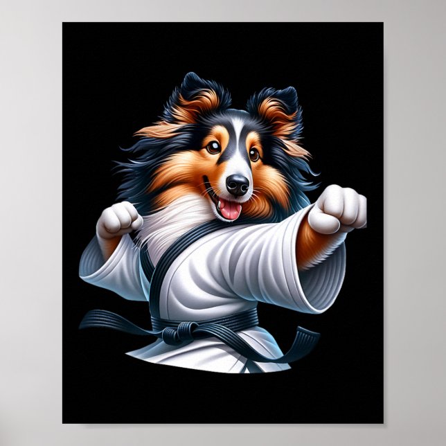 Poster Karate Shetland Sheepdog Amantes de os animais de  (Frente)