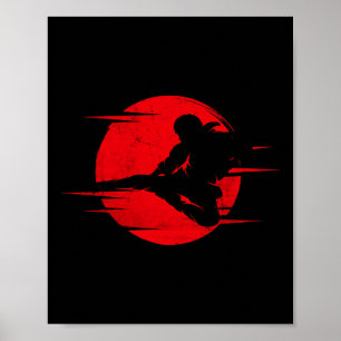 Poster Karate Sombra Judo Artes Marciais Japão Kung Fu Ta