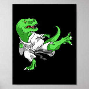 Poster Karate T-rex Dino Aluno Professor Dinossauro Karat