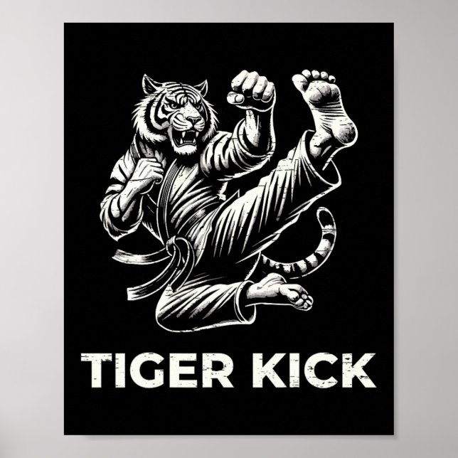 Poster Karate Tiger Kick Fierce Martial Arts  (Frente)