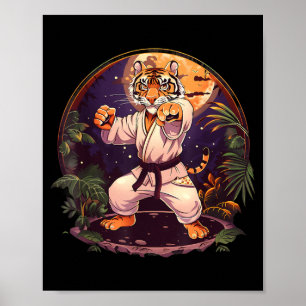 Poster Karate Tigre Floresta Mma Taekwondo Jiu-Jitsu