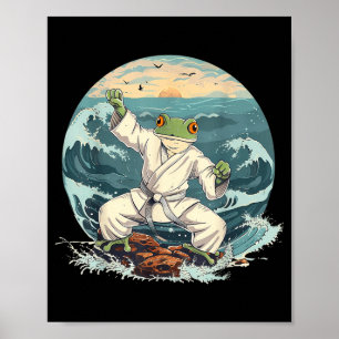 Poster Karate Toad Taekwondo Praia Pôr do Sol Artes Marci