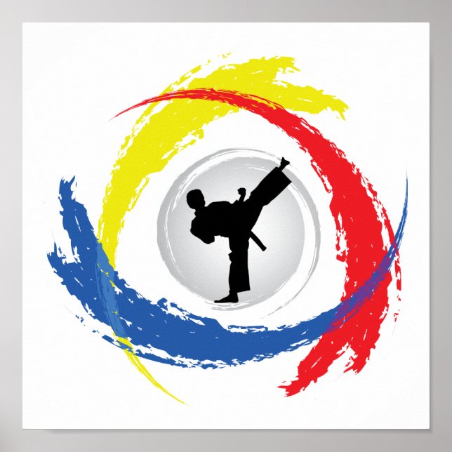 Poster Karate Tricolor Emblem (Frente)