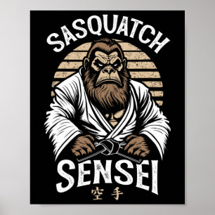 Poster Karate Warrior Legend Sasquatch Sensei Bigfoot Mar