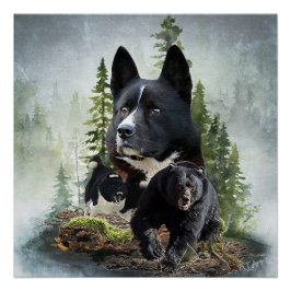 Pôster Karelian Bear Dog Tapeçaria