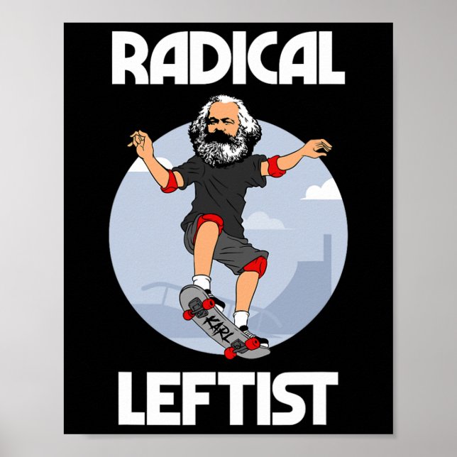 Poster Karl Marx Skateboarding Radical de Esquerda Divert (Frente)