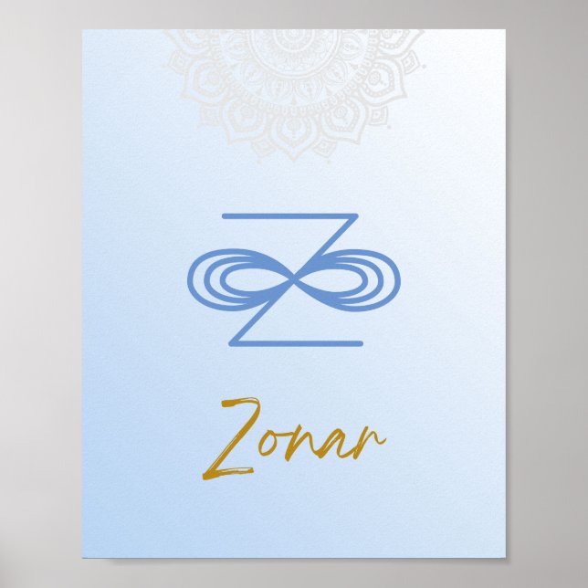 Poster Karuna Reiki Zonar Mandala Sky Blue (Frente)
