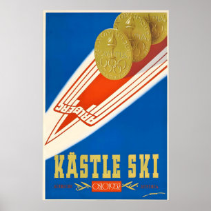 Poster Kastle Esqui Áustria Oslo Alpes Montanhas Neve