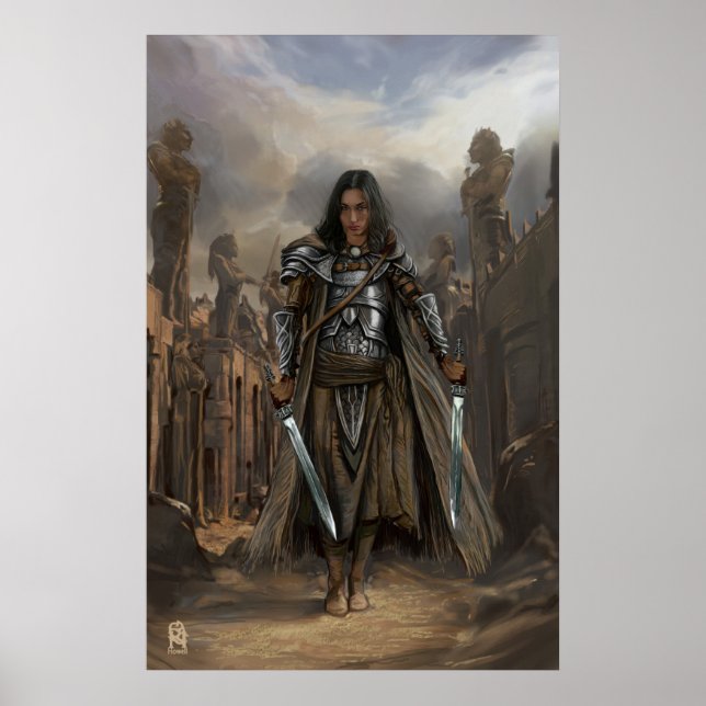 Poster Kat nas ruínas de uma cidade antiga (Frente)