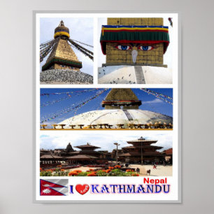 Poster Kathmandu - I Love - Nepal -