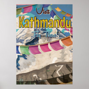 Pôster Kathmandu Viagens vintage