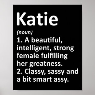 Poster Katie Definição Personalizada Nome Engraçado Natal