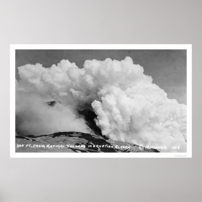 Pôster Katmai Volcano Erupção 1912 (Frente)