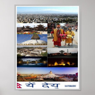 Poster Katmandu - Mosaico - Nepal -