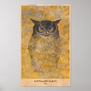 Poster Katsuda Yukio Coruja arte fina japonesa oriental