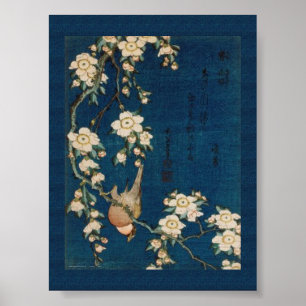 Poster Katsushika Hokusai 葛 飾 北 斎 Goldfinch e Che