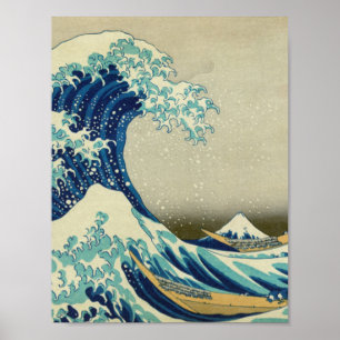 Poster Katsushika Hokusai - A onda do Excelente de Kanaga