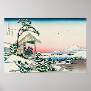 Poster Katsushika Hokusai - Casa de chá em Koishikawa