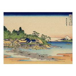 Pôster Katsushika Hokusai Enoshima na província de Sagami