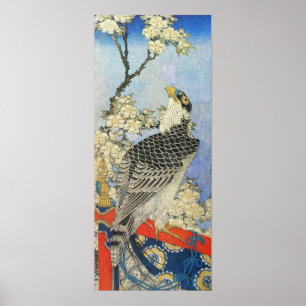 Poster Katsushika Hokusai Hawk e Cherry Blossoms