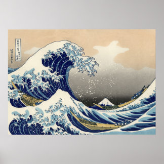 Poster Katsushika Hokusai Onda de Excelente em Kanagawa