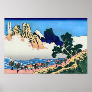 Poster Katsushika Hokusai - Trás de Fuji, Rio Minobu