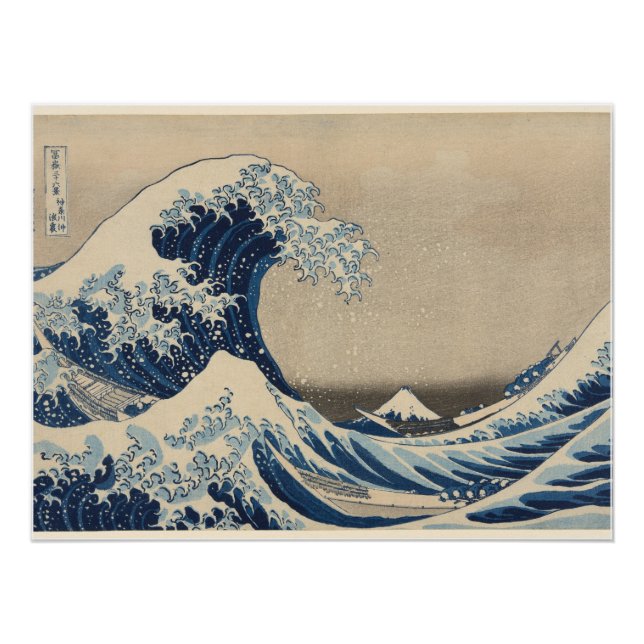 Pôster Katsushika Hokusai,Under the Wave off Kanagawa  (Frente)