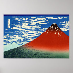 Poster Katsushika Hokusai - Vento fino, Bom dia