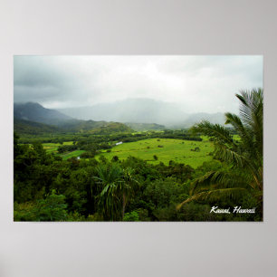 Poster Kauai, cena paisagística do Havaí