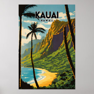 Poster Kauai Hawaii Nostalgic Retro Viagem
