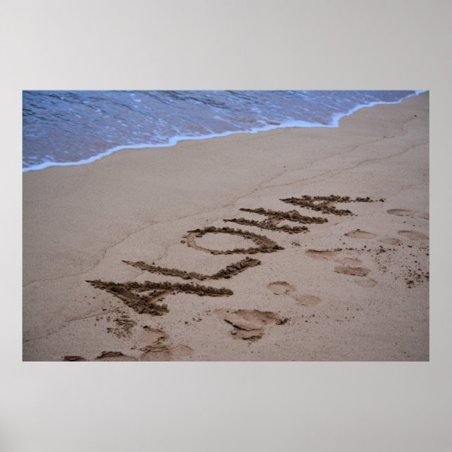 Pôster Kauai Hawaii Ocean Beach Aloha (Frente)