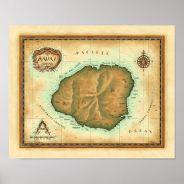 Poster Kauai Map
