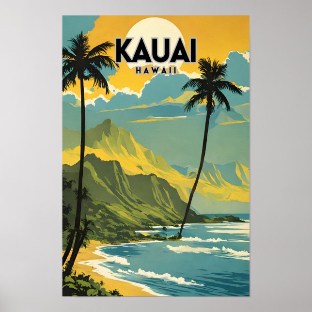 Poster Kauai Nostalgic Viagem (Frente)