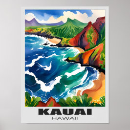 Poster Kauai Paradise Wall Art - Ilha Tropical do Havaí