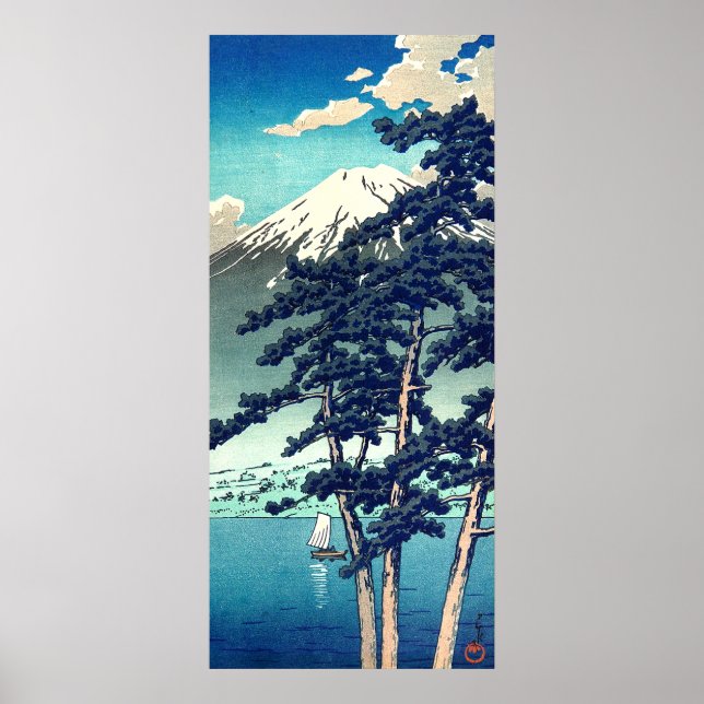 Poster Kawaguchi Lake Kawase Hasui 1931 (Frente)